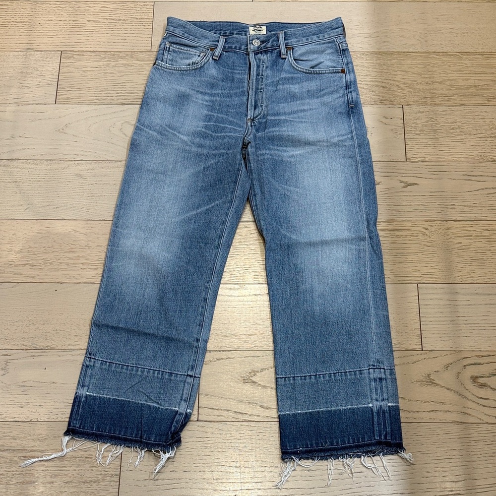 Citizens Of Humanity Cora Crop Relaxed Undone Hem Jeans